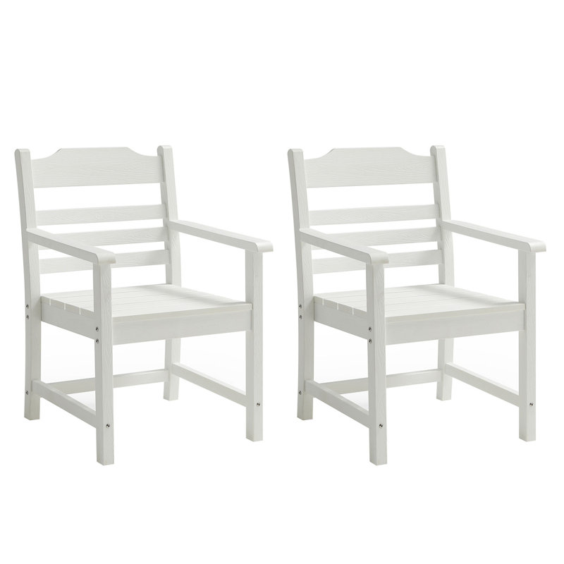 Ensemble de 2 fauteuils d'extérieur Rountree, Blanc