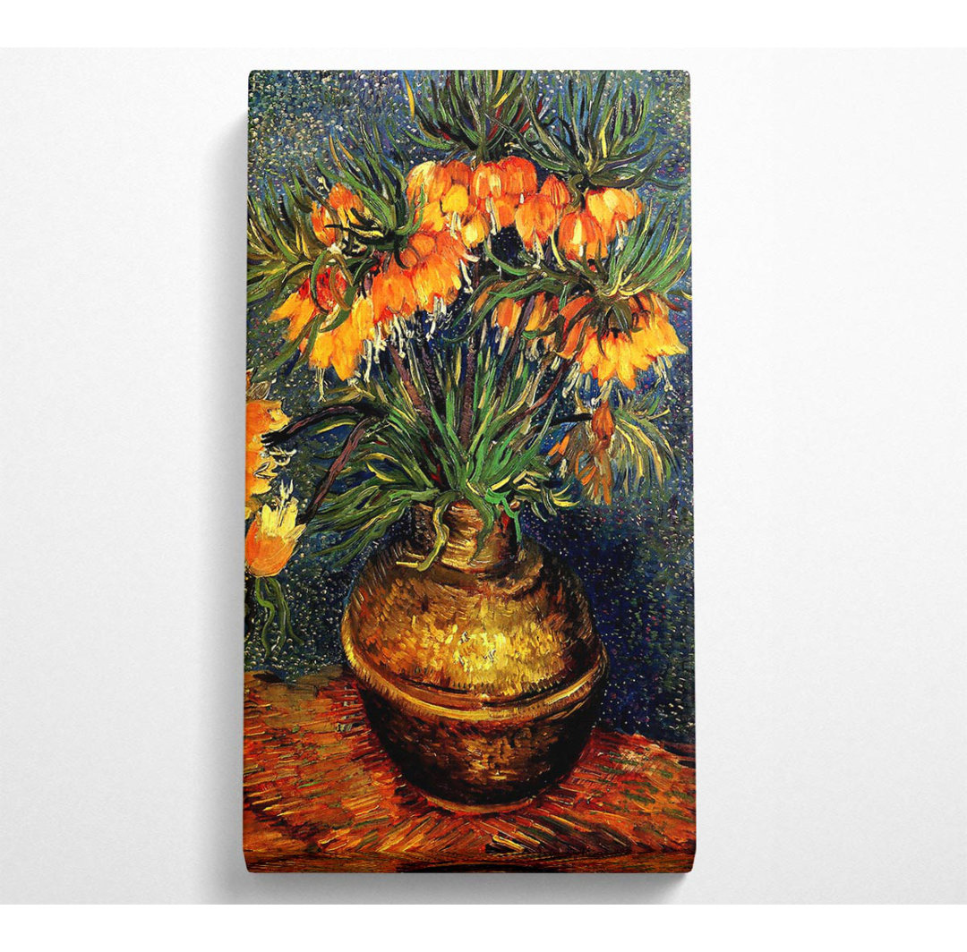 Izie Van Gogh Fritillaries In A Copper Vase - Leinwanddrucke auf Leinwand