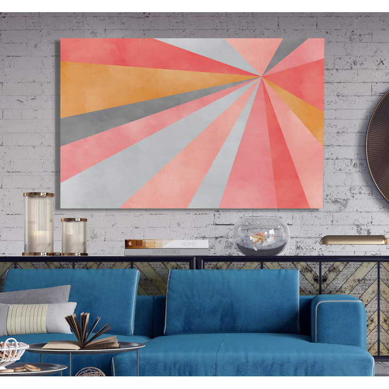 «Geometric Burst», reproduction, H 24 po x l 36 po x 1,5 po, Toile tendue