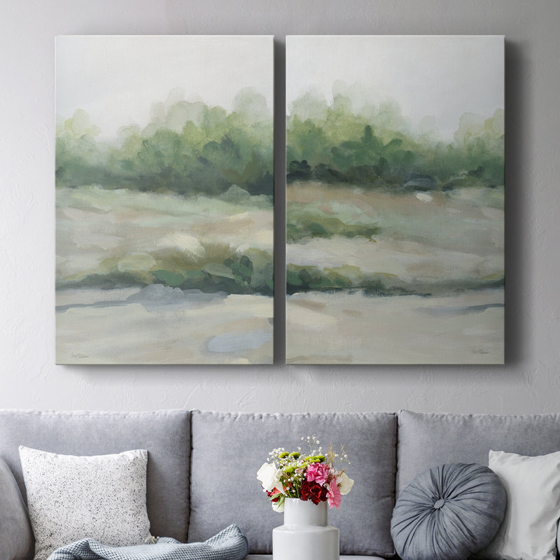 «Faded Morning» - Toile tendue avec châssis de qualité supérieure - Prêt à être accroché, H 18 po x l 24 po