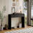 Curved Console Table, With Storage Wooden Entryway Table With 2 Drawers, Farmhouse Rustic For Entryway, Hallway, Living Room (Distressed Black)-639933017