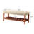 Warwickshire Wood Upholstered Storage Bench with Slatted Shelf-2143884493-2028736824