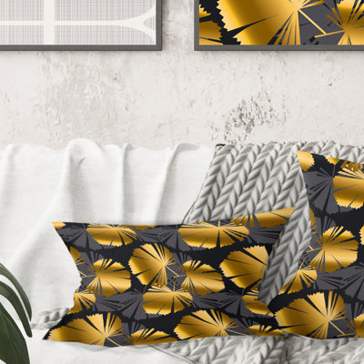 Coussin Golden Palm Leaves III - Mid-Century