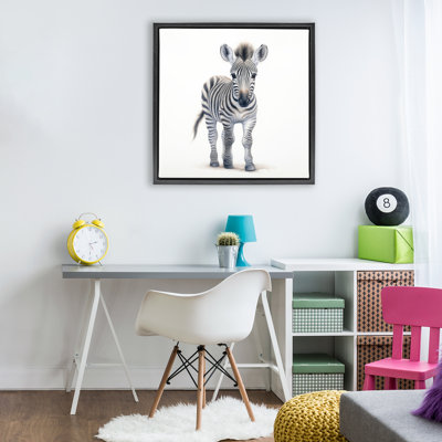 Friendly Zebra Foal Floating Frame, design by Ray Powers