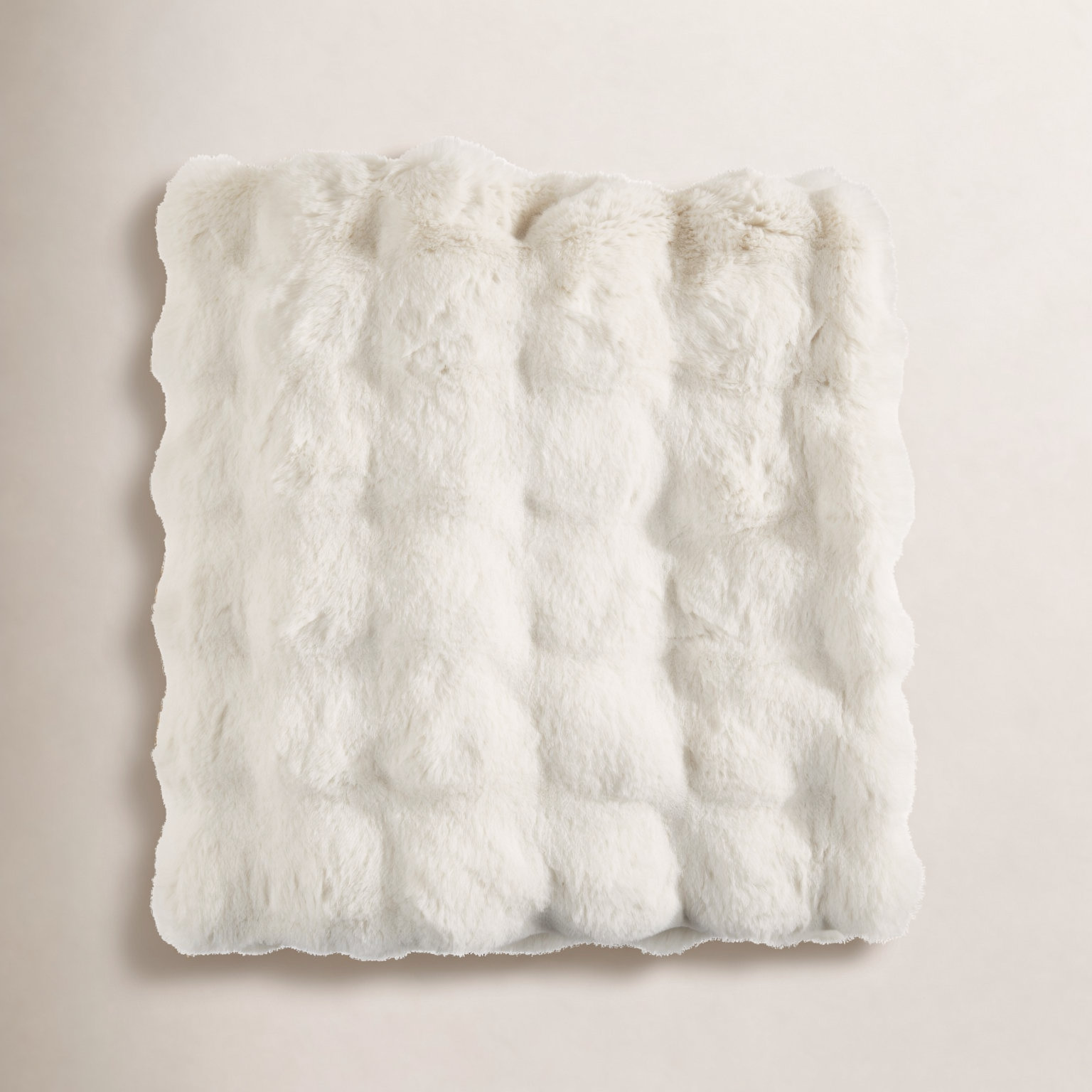 Faux Fur Throw Blanket, White