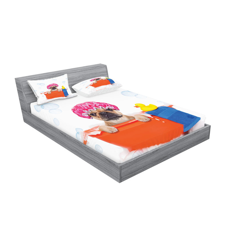 Multicolore ensemble de draps et taies décoratives Ambesonne, Ensemble de draps pour lit double avec 4 taies d'o