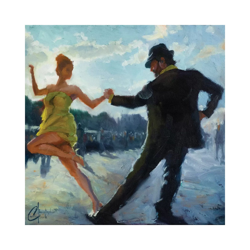 Tango In The Piazza by Christopher Clark - Painting on Canvas, 66.04 cm H x 66.04 cm W x 1.91 cm D, Wrapped Canvas