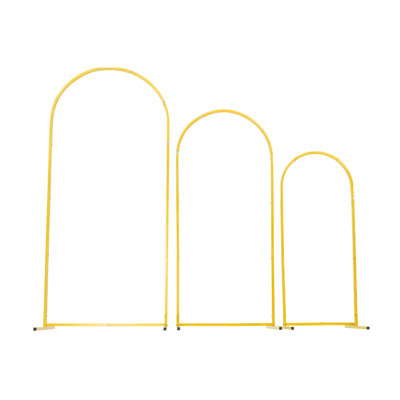 Support pour arche, ensemble de 3, 6 5/4 pi, structure stable, facile à assembler, support en arche en métal doré pour le mariage, la fête d'anniversaire, la remise des diplômes, la célébration des fêtes et la décoration de la cérémonie