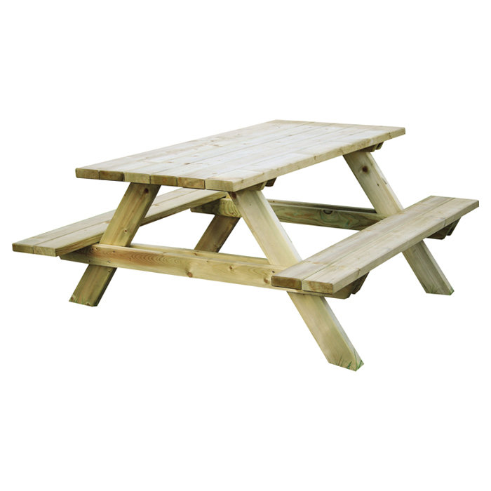 Duxbury Rectangular Outdoor Picnic Table , 150cm cm W 160cm cm D
