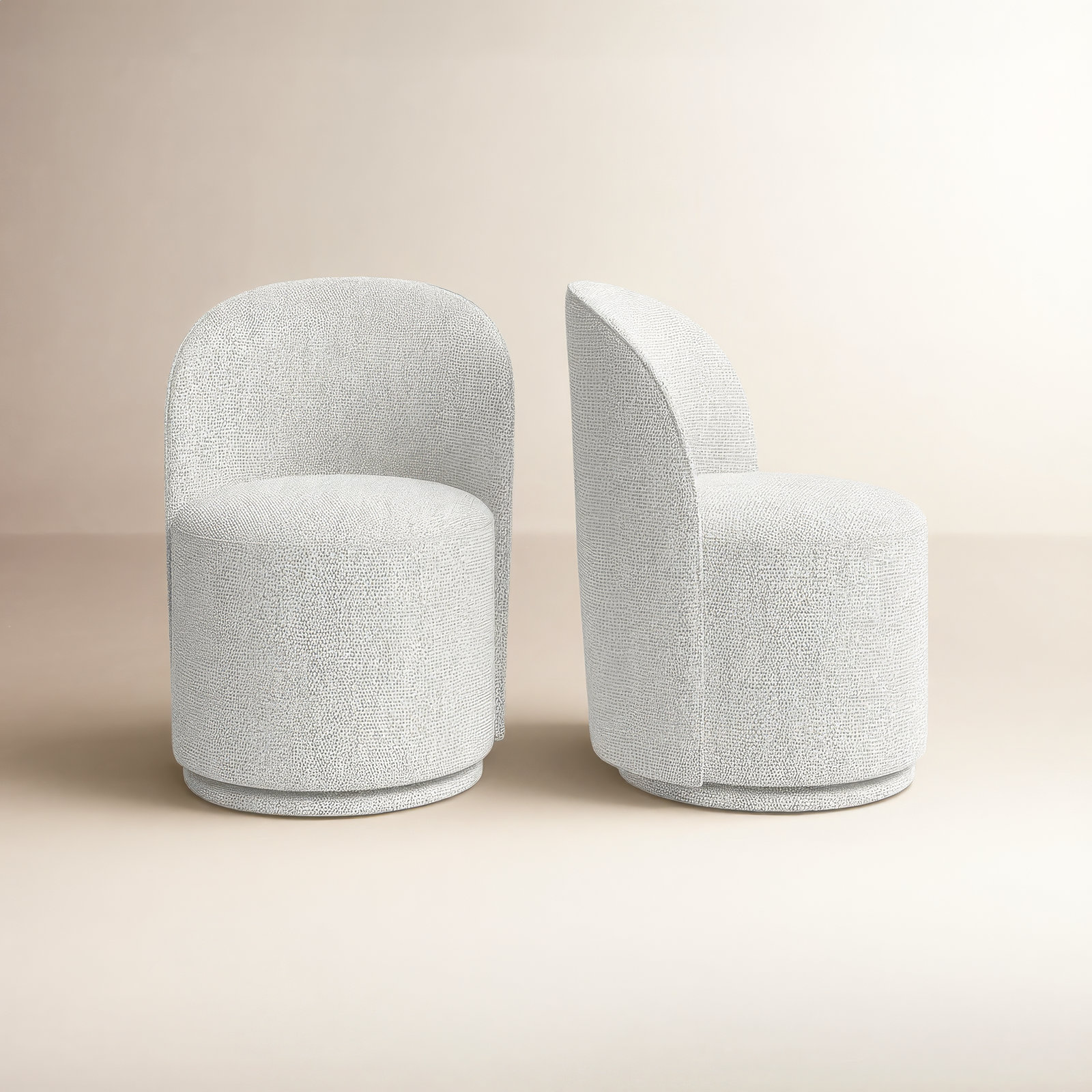 Sharlene Swivel Dining Chair, Merino Light Gray Performance
