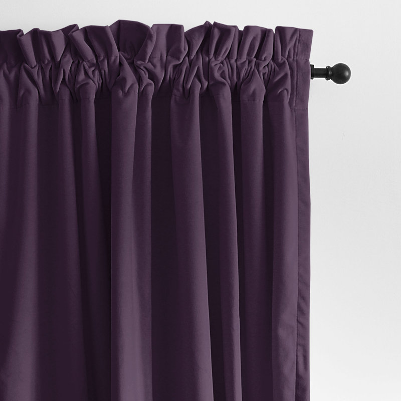 Velvet Room Darkening Curtain Pair, 50" x 120" , Purple