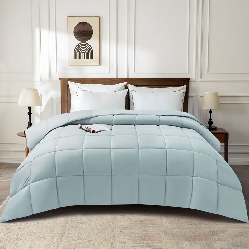 Breathable Box-stitch All Season Down Alternative Comforter, Twin Comforter, Teal