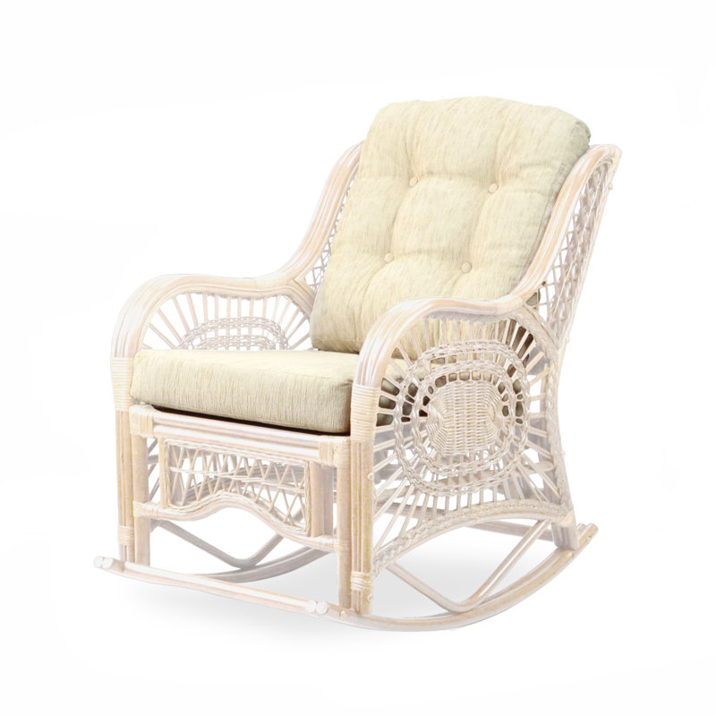 Chaise berçante Malibu, Crème, Naturel