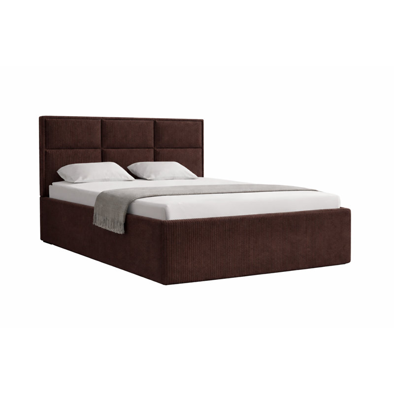 Upholstered Ottoman Storage Bed, Brown, 160x200cm