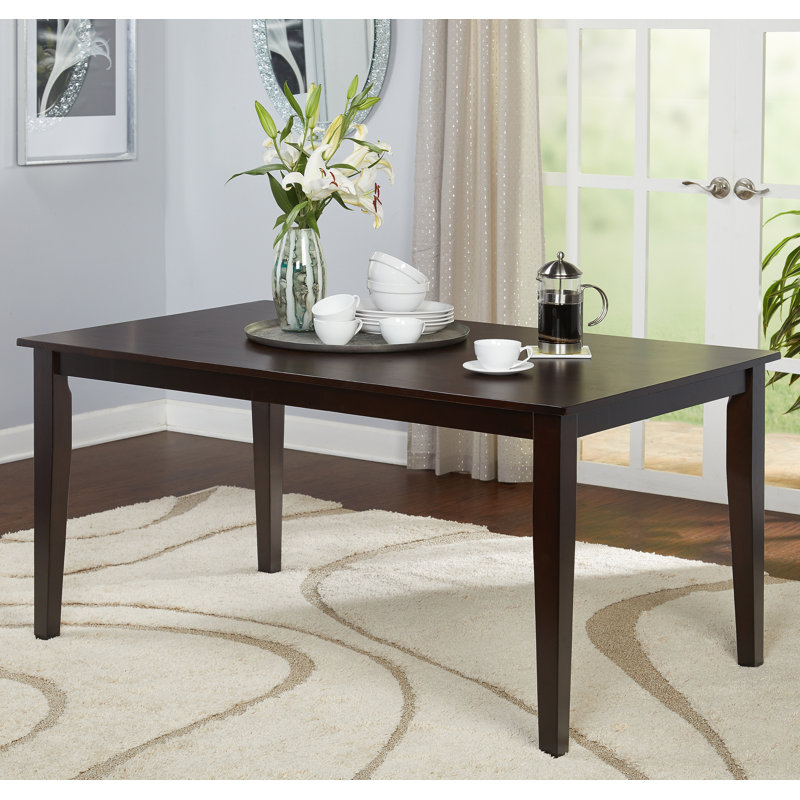 Vivien Solid Wood Base Dining Table, Espresso