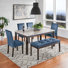 Banford 6 - Person Faux Marble Top Four Leg Dining Set
