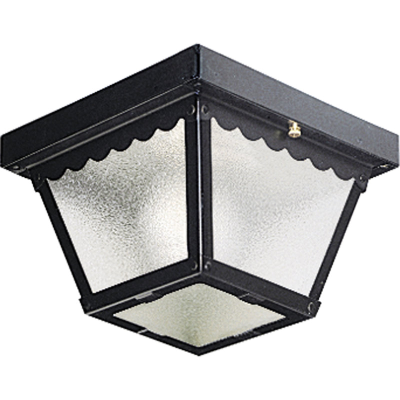 Plafonnier encastré d'extérieur Bracken, l 7,25 po - 1 ampoule, Noir
