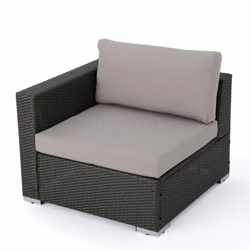 Patio Left Armchair Gry + Alu, Gray Cushion/Gray Frame
