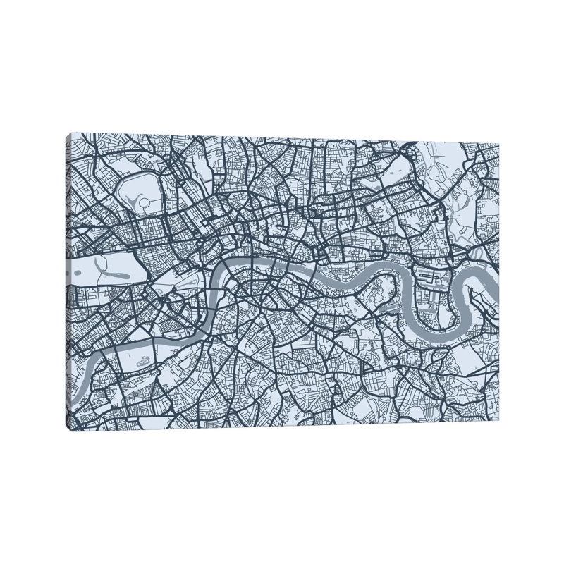 London Map VIII by Michael Tompsett - Wrapped Canvas Print, 152.5 cm H x 101.5 cm W