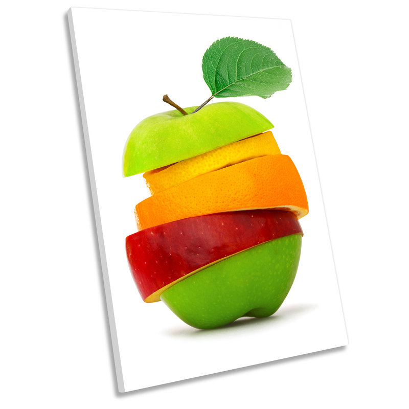 Z0816 Apple Fruit Slices Kitchen - Wrapped Canvas Print, 45.7cm H x 30.5cm W x 2cm D