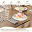 Table de salle à manger 79 pouces pour 6 à 8 personnes, table de cuisine avec pieds en fer, imperméable et résistante aux rayures, capacité de 300 lb, brun rétro-124029306-124029308