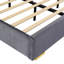 Structure de lit tapissier très grand avec tête de lit capitonnée en velours et table de chevet flottante à DEL / USB intégrée, gris-2116524513-2116524447