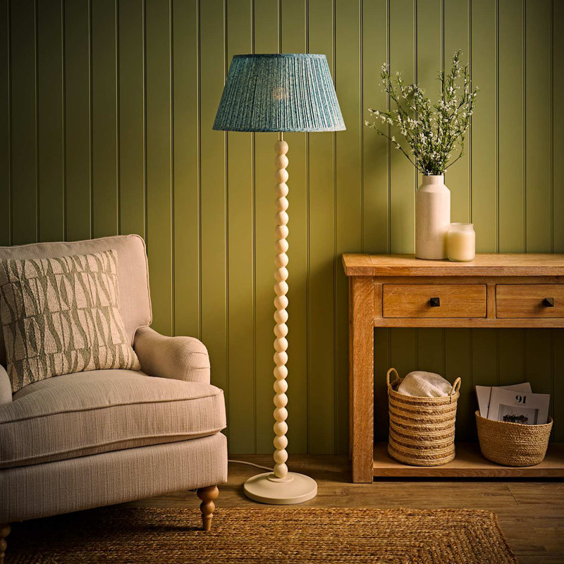 Helgomar Matte Traditional Floor Lamp, Blue