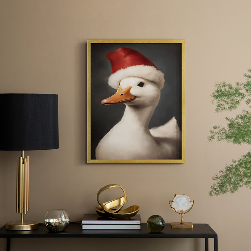 «Christmas Holiday Art», série 2-CIX, reproduction encadrée - bois massif, H 30 po x l 24 po, Doré