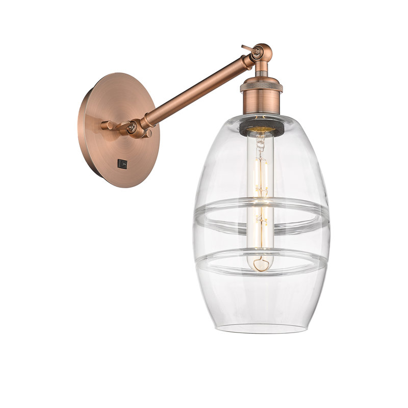 Dundrod Steel Armed Sconce, Clear, Antique Copper