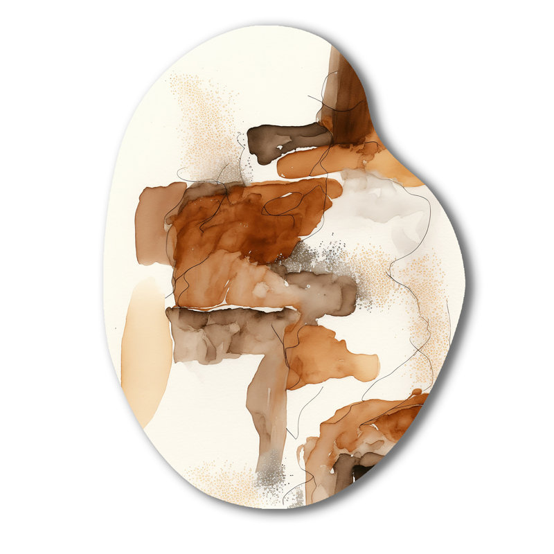 Chrishawna - Art mural asymétrique abstrait en forme de poire à encre liquide, H 30 po x l 22 po