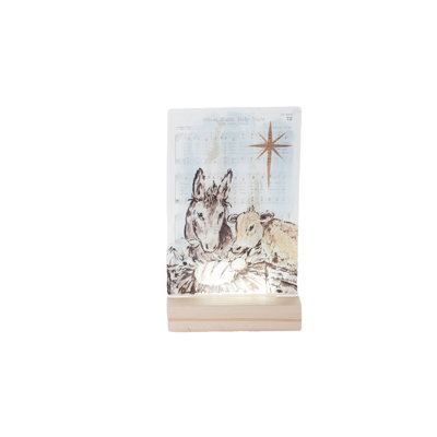 Panneau de direction en bois et acrylique à DEL avec animaux - Panneaux muraux multicolores pour décoration de Noël - Utilisation à piles à l'intérieur - Cadeau parfait pour les célébrations des Fêtes