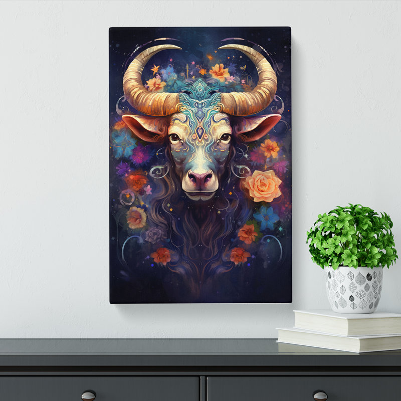 Taurus Zodiac Impressionism - No Frame Print, 76cm H x 50cm W x 3cm D