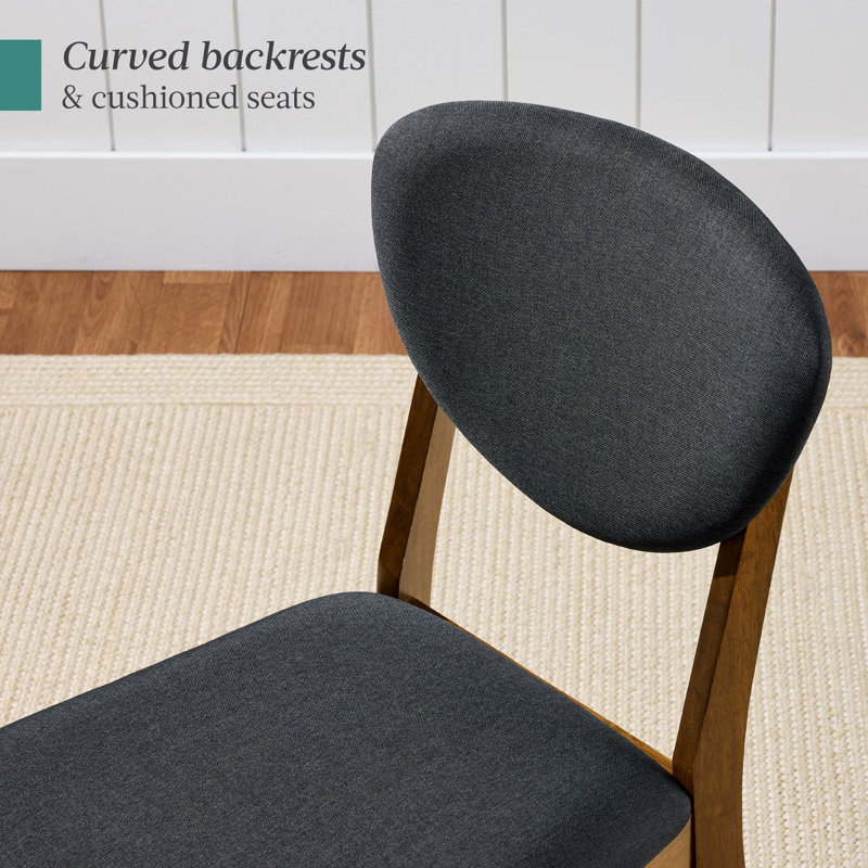 2-Piece Dining Chair, Charcoal, Walnut