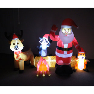 Santa and Forest Friends Inflatable