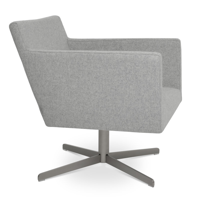 Fauteuil pivotant en laine 26 po Harput, Ambre