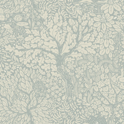 Hjarterum Olle Forest Leaf Motif 10.05m x 53cm Matte Wallpaper Roll