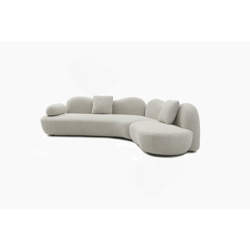 Modern Modular 3 - Seater Sofa With Unique Butterfly Backrest And Curved Design, Ideal For Living Room And Bedroom Decor