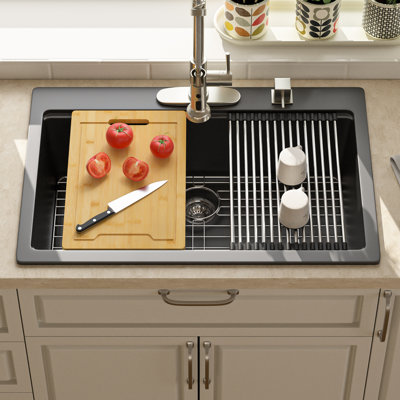 Évier de cuisine en granite 33 po x 22 po Quartz