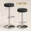 Swivel Upholstered Adjustable Height Bar Stool-1370564129