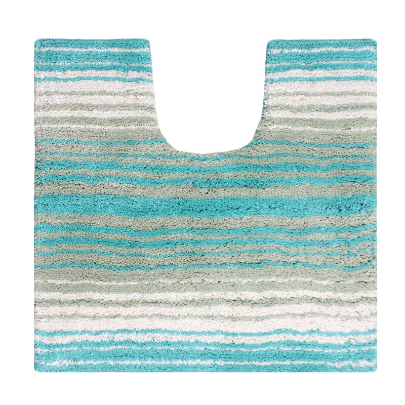 Tapis en U lavable à la machine 100% coton de la collection Gradiation, Turquoise