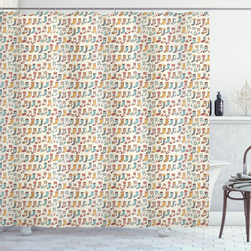 Shower Curtain with Hooks Included, 84" H x 69" W