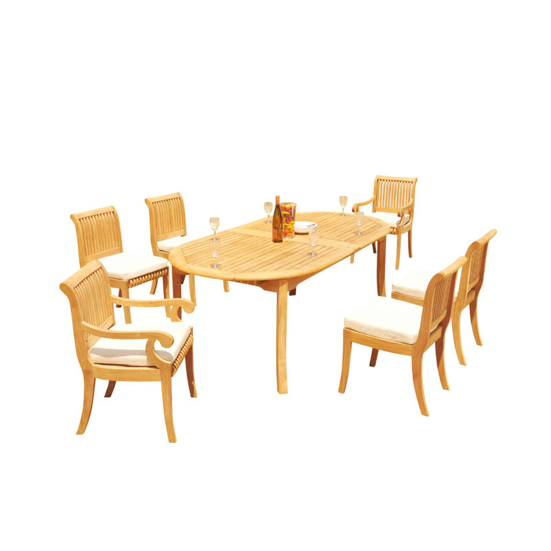 Ensemble repas 7 pièces teck Massenburg