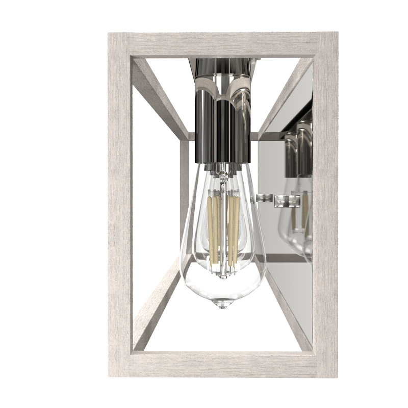 Squire Manor 4 Light Vanity Wall Light Fixture, Distressed White/Chrome
