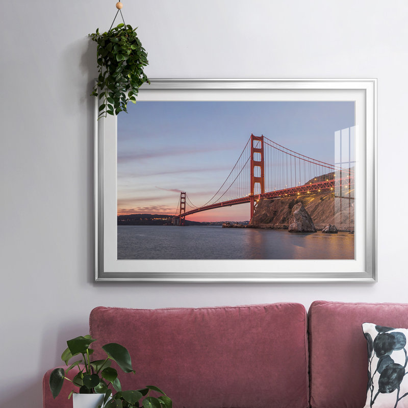Golden Gate Span, reproduction imprimée sur papier, Argent, H 19 po x l 27 po x P 1,5 po