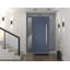 Porte avant en acier pré-suspendue à l'avant / deux graphite gris 0729 / fenêtre extérieure latérale / inserts en acier inoxydable simple peint moderne - l 36 po x H 80 po - droitier-111445181-111445184