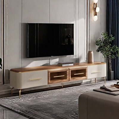 Light luxury design sense solid wood TV cabinet