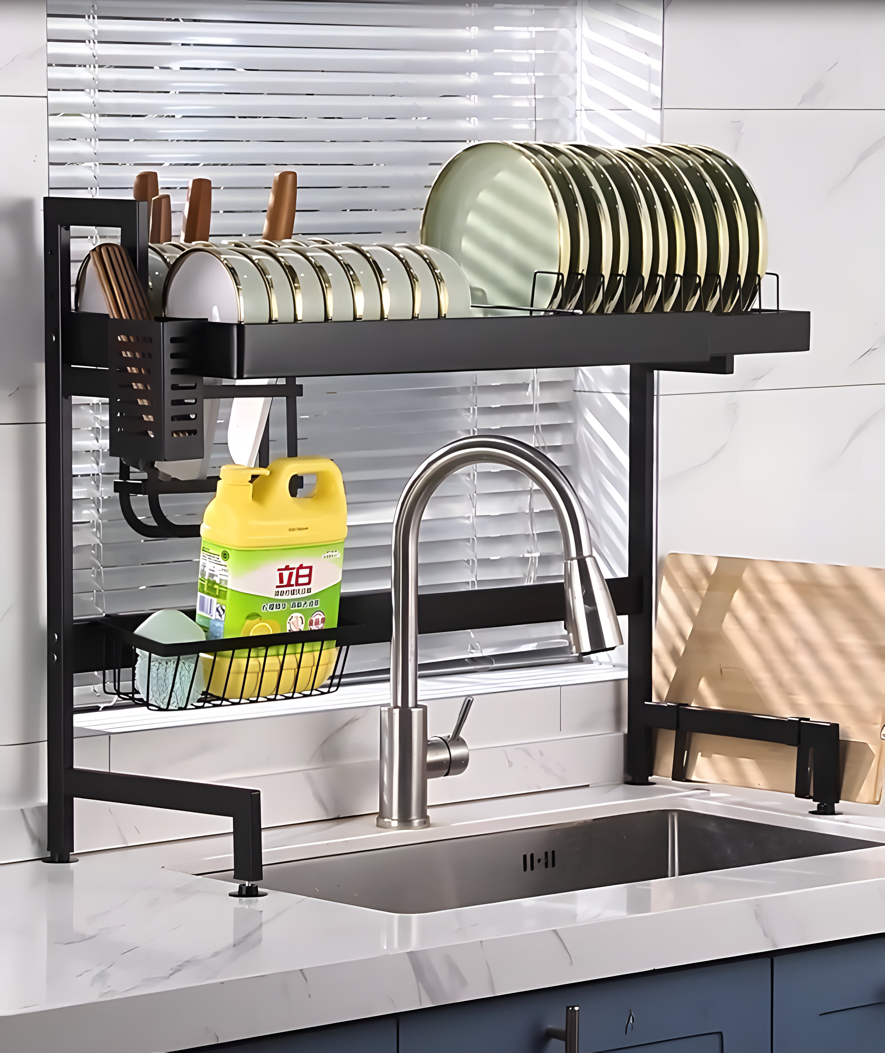 LIYONG Adjustable Stainless Steel Two Tier Dish Rack - Wayfair Canada