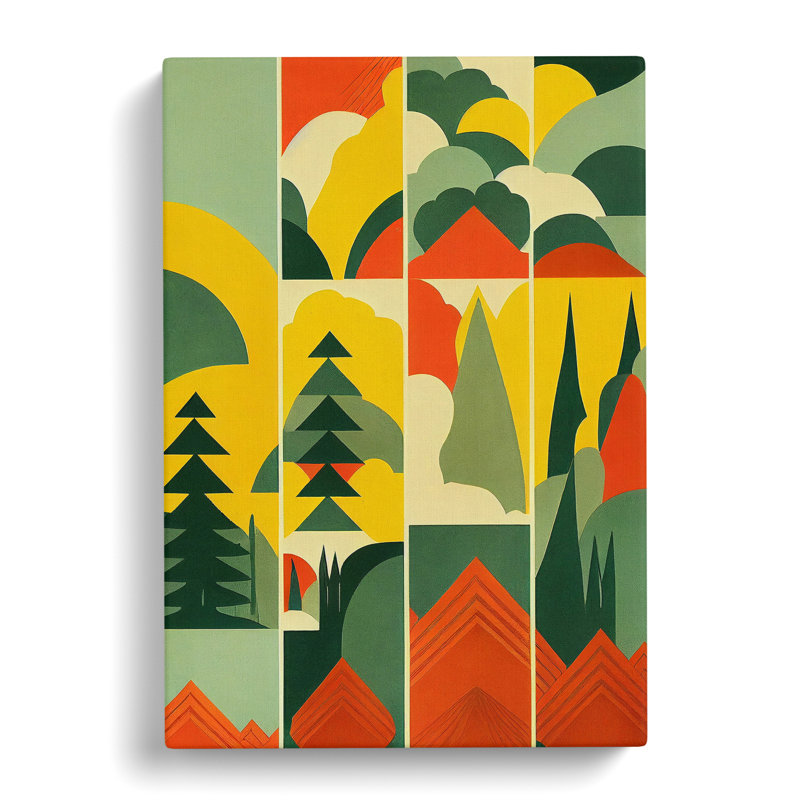Retro Forest Art - Wrapped Canvas, 50cm H x 35cm W x 3cm D