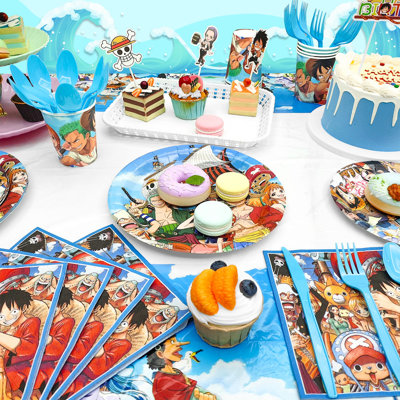 One Piece Birthday Party Decorations for Kids, 117 Pcs One Piece Party Decorations and Tableware Set