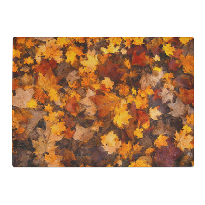 Tempered Glass Fallen Leaves Chopping Board